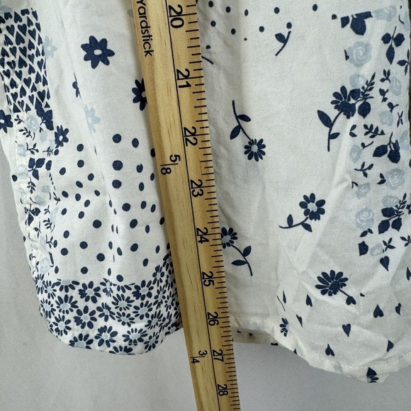 FREE ASSEMBLY Junior SIZE XXL SHORT SLEEVE SHIRT BUTTON FRONT FLORA PRINT - Picture 4 of 9